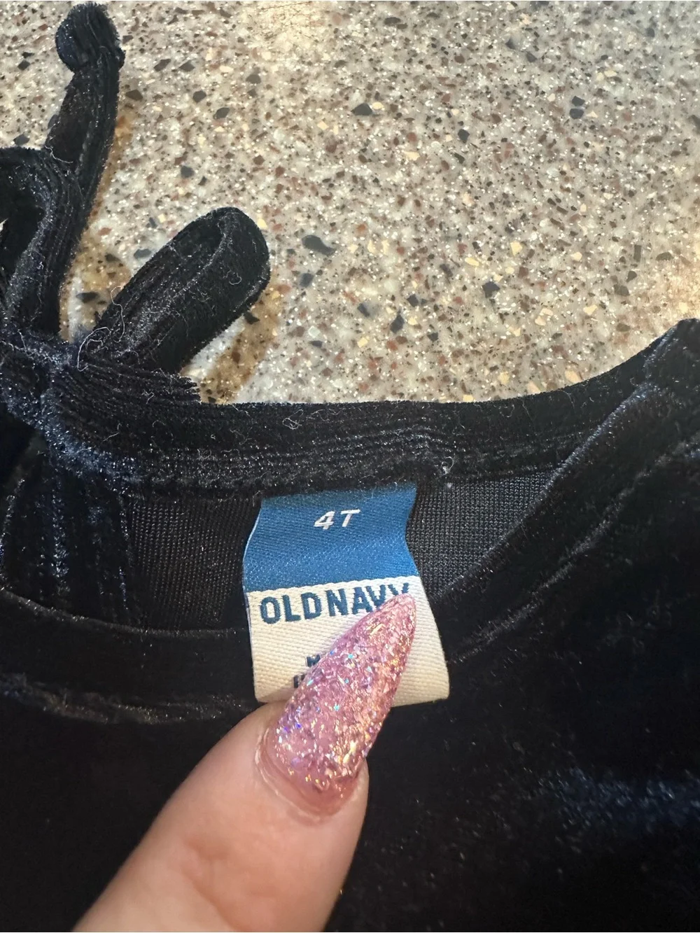 Old Navy Black Velvet Toddler Dress Top